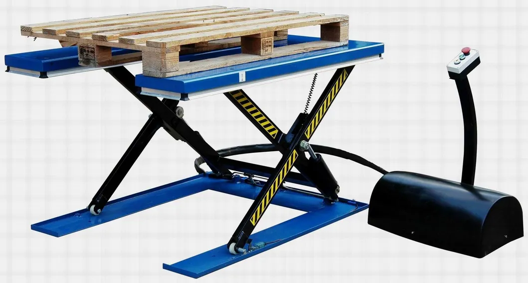 E Shape Low Profile Electric Hydraulic Scissor Lift Table