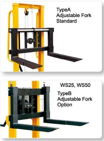 Hand Winch Forklift Type Stacker -Ws Series