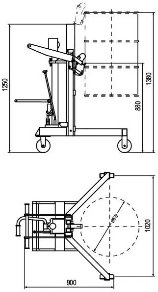 Stainless Steel Hydraulic Drum Truck