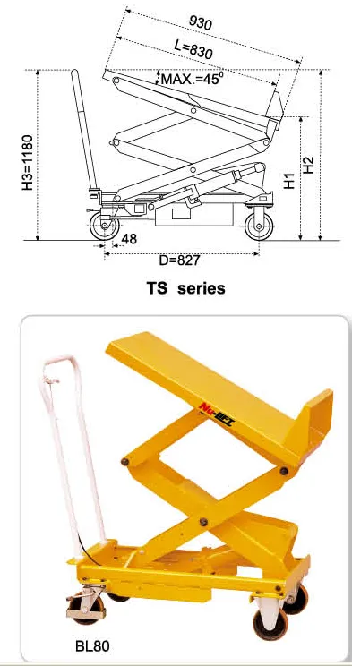 Mobile Lift &amp; Tilt Transport Table Trolley