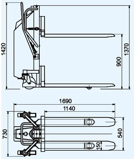 Semi-Electric Pallet Lifting and Tilting Stacker