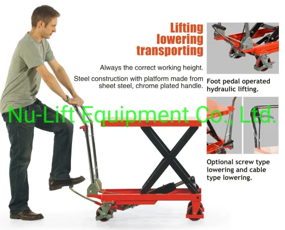 Portable Manual Lift Table Truck