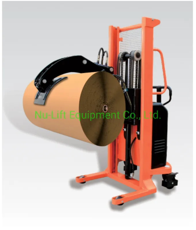 Electric lift and rotate 90 degrees Automatic Clamping Roll Lifter for 300kgs Roll Diameter 600-800mm