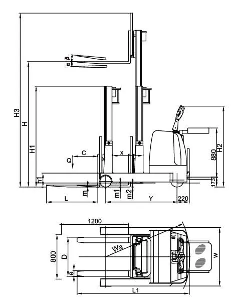 Heavy Duty Electric Reach Forklift Truck-1500kg