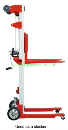 Aluminum Hand Winch Fork Lifting Stacker