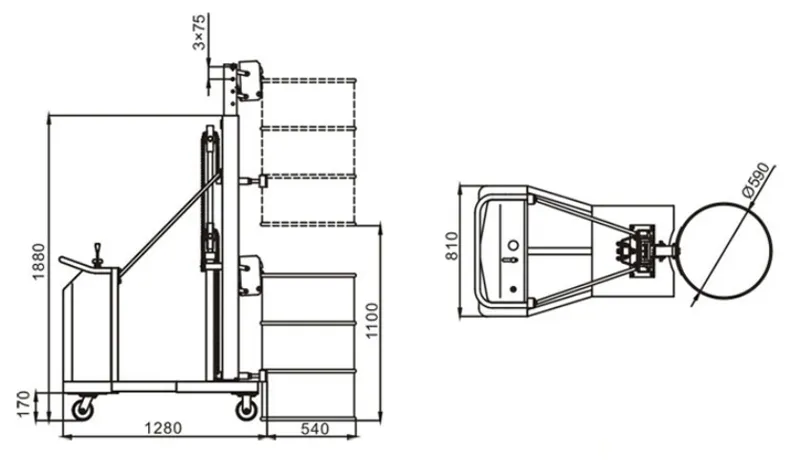 Semi Electric Counter Balance Drum Stacker-DT280