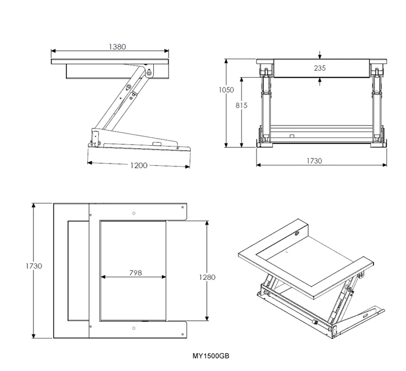 Armlift Lifting And Tilting Electric Tables-MY.U Series