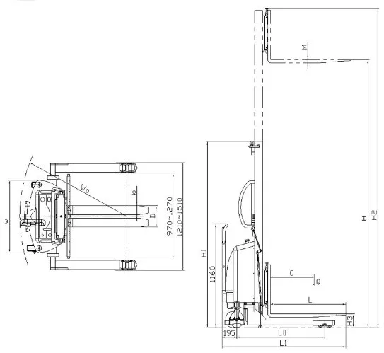 Semi-Electric Straddle Legs Forklift Stacker